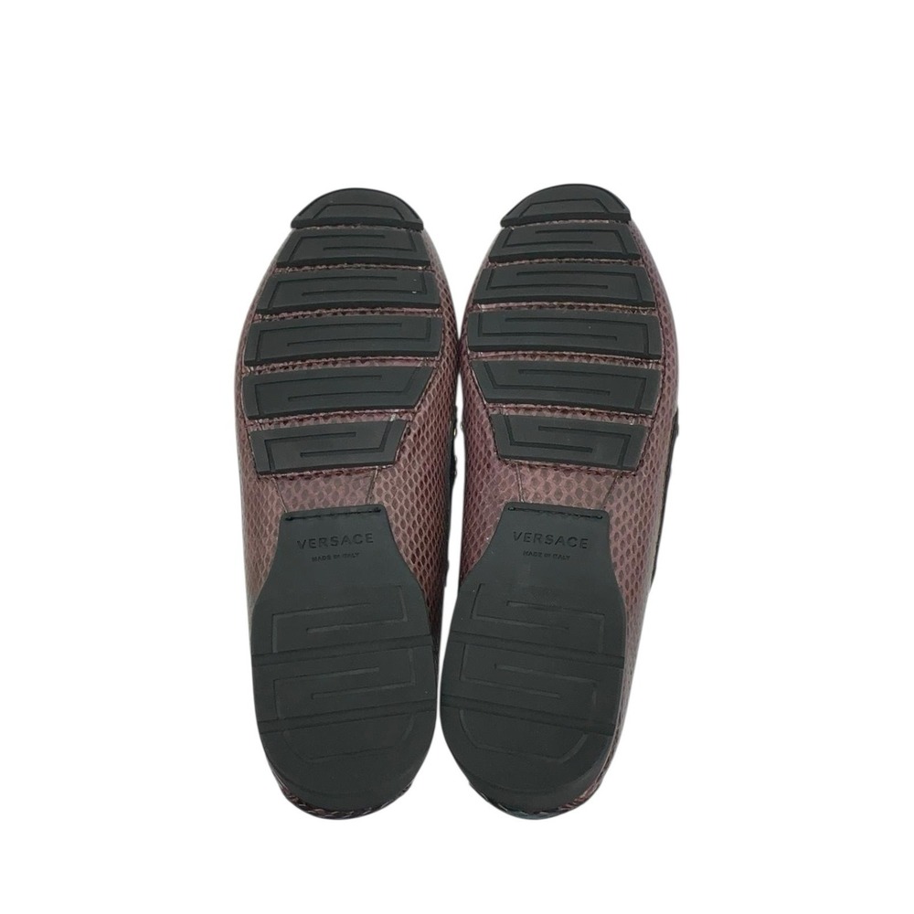 Versace Python Leather Driver Loafers Medusa Burg… - image 6